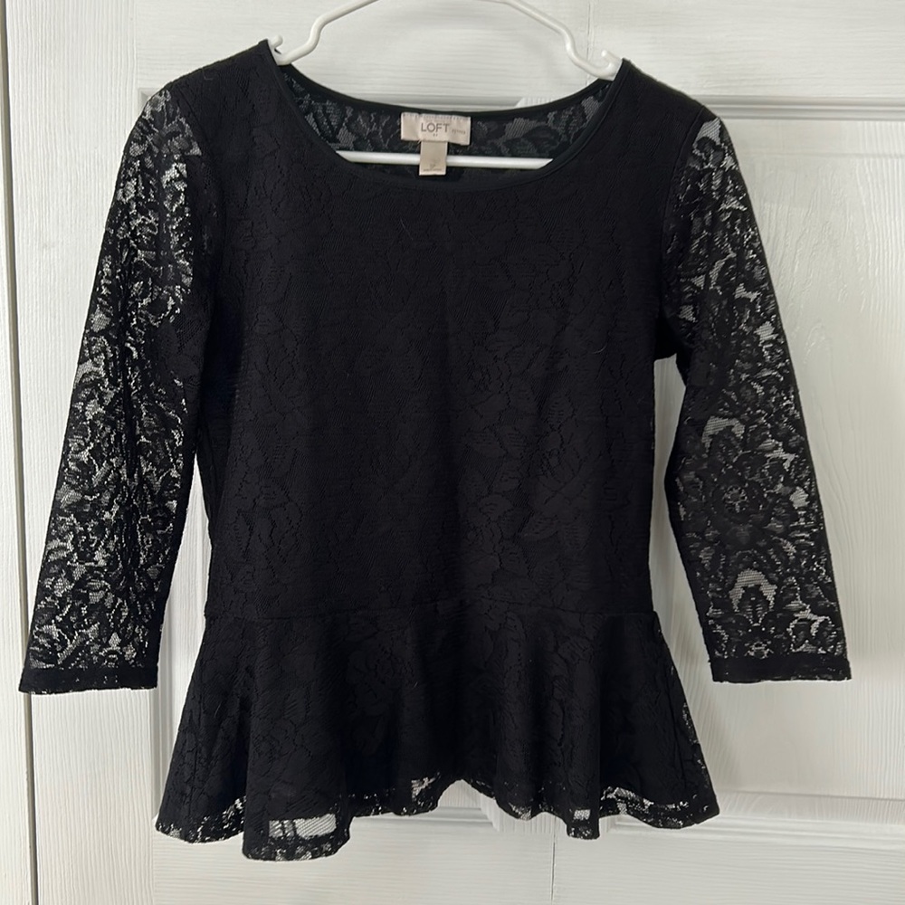 Loft peplum lace top